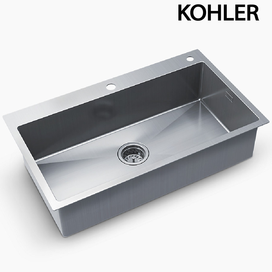 KOHLER Malleco 上嵌/下嵌不銹鋼單槽(80x47cm) K-21919T-2FD-NA