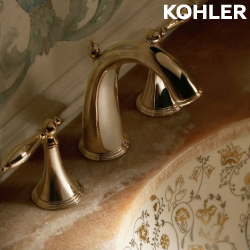 KOHLER Finial 三件式臉盆龍頭(法蘭金) K-8670T-4M-AF