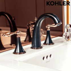 KOHLER Finial 三件式臉盆龍頭(黑耀金) K-8670T-4M-R2B