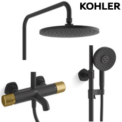 KOHLER Occasion 恆溫三路淋浴柱(霧黑+摩登金) K-EX27033T-9-BMB