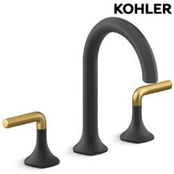 KOHLER Occasion 三件式臉盆龍頭(霧黑+摩登金) K-EX27100T-4-BMB
