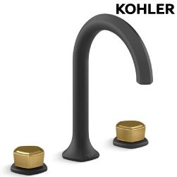 KOHLER Occasion 三件式臉盆龍頭(霧黑+摩登金) K-EX27100T-9-BMB