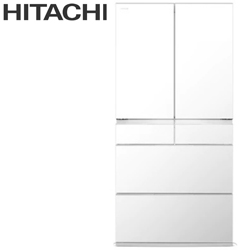 HITACHI日立六門琉璃獨立式冰箱(琉璃白) R-GG670YJ-XW【全省免運費宅配到府+標準安裝】