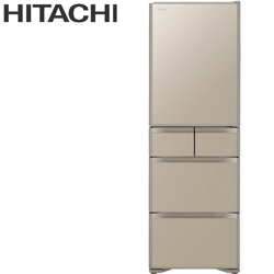 HITACHI 日立五門琉璃獨立式冰箱(琉璃金) R-S420WJ-XN【全省免運費宅配到府+標準安裝】