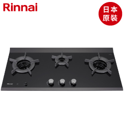 日本原裝進口林內牌(Rinnai)檯面式內焰三口瓦斯爐(智慧定時) RB-3CGT-TR(B) 【送免費標準安裝】