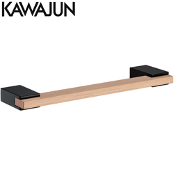 KAWAJUN 浴巾掛桿(啞光黑+亮棕色) SE-051-4003