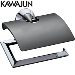KAWAJUN 衛生紙架(亮鉻+拉絲黑) SE-303-AC