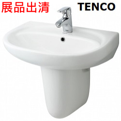 <展品出清>電光牌(TENCO)面盆附龍頭(60cm) SLC1460A-W1