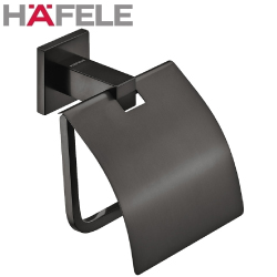 HAFELE 有蓋捲筒衛生紙架(霧黑) 980.60.703