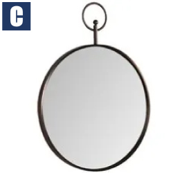 CBK 玫瑰金色不鏽鋼掛環圓型明鏡 (70x70cm) CBK-S5588C